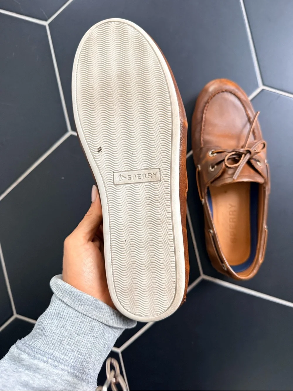 Women’s Sperry Tan Leather Slim Boat Shoes